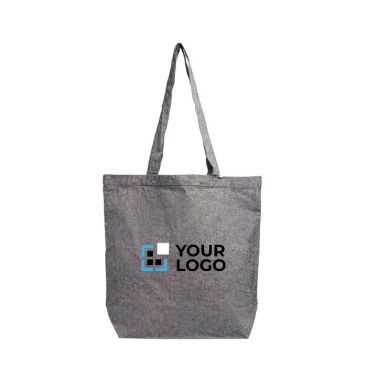 Borsa pieghevole in cotone riciclato con tasca interna 190 g/m²