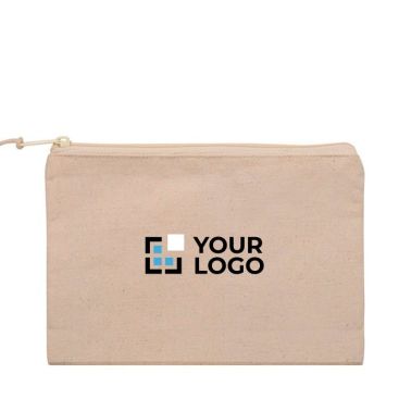 Pochette in cotone con cerniera ideale per cosmetici 310 g/m2 Pochette in cotone con cerniera ideale per cosmetici 310 g/m2
