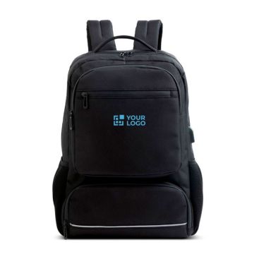 Zaino in poliestere con tasca per pc da 15,6” e scomparto termico color nero