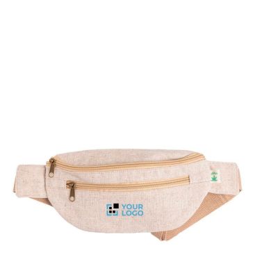 Marsupio promozionale ecologico in canapa e cotone da160 g/m² color beige