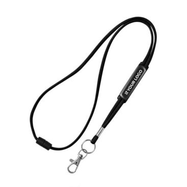 Lanyard tubolare in poliestere con moschettone e chiusura di sicurezza