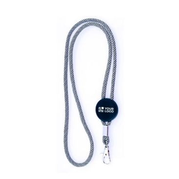 Lanyard con logo tubolare in poliestere regolabile con design bicolore