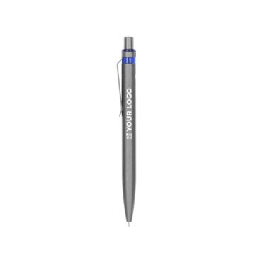 Penna in alluminio riciclato con dettaglio colorato e inchiostro blu