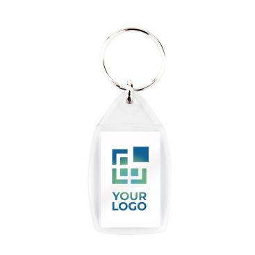Portachiavi rettangolare personalizzabile con inserto di carta 25x40mm