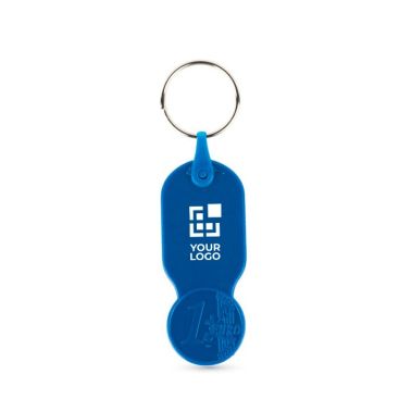 Portachiavi in plastica personalizzabile con gettone da 1 euro