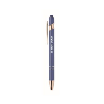 Penna touch in alluminio riciclato e dettagli oro rosa inchiostro blu
