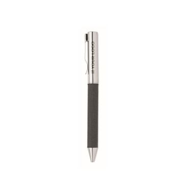 Penna twist in alluminio con dettaglio in rPET e inchiostro blu