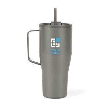 Tazza termica in acciaio inossidabile riciclato con cannuccia da 800ml