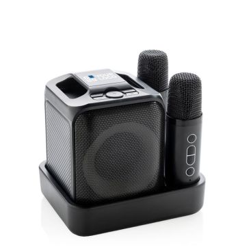 Set da karaoke in plastica riciclata con 2 microfoni e altoparlante 5W