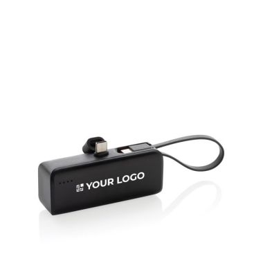 Powerbank portatile in plastica riciclata con laccetto da 3.000 mAh