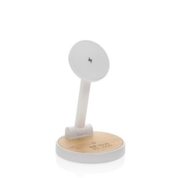 Caricatore wireless magnetico in plastica riciclata e bambù 2 in 1