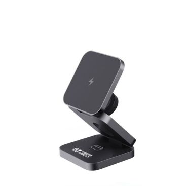 Caricatore wireless portatile in alluminio riciclato per 3 dispositivi