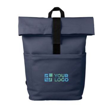 Zaino rolltop in PU con tasca frontale e laterale e scomparto pc 15''