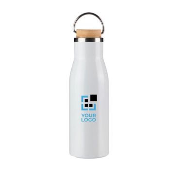 Bottiglia in acciaio inox riciclato con tappo in bambù 500ml