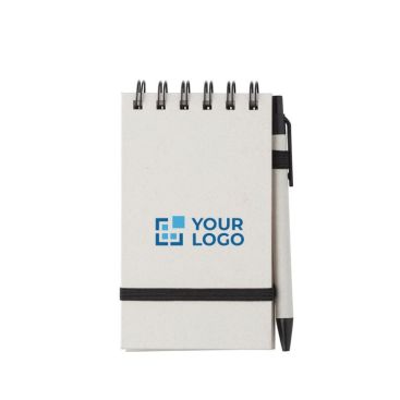 Block notes tascabile A6 con pagine a righe e penna a inchiostro blu