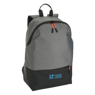 Zaino bicolore in poliestere con tira zip colorati e tasca pc da 15''