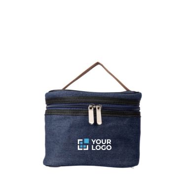 Borsa frigo con interno in PEVA ed esterno in denim con manico in PU