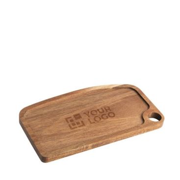 Tagliere in legno di acacia FSC™ con bordo e foro per appenderlo