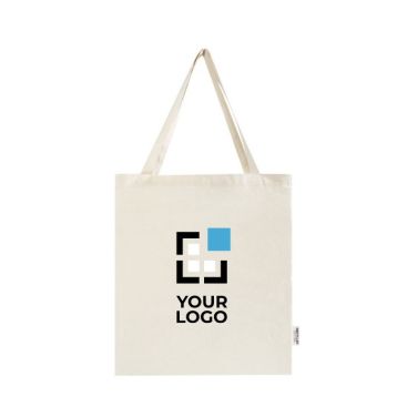 Tote bag per la spesa con manici lunghi in cotone riciclato 140 g/m²