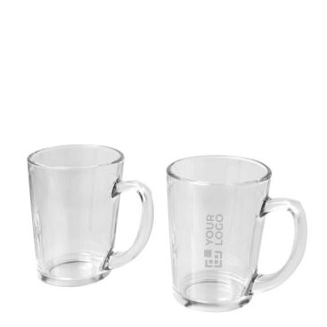 Set con due tazze da tè in vetro con una capacità di 310ml ciascuna