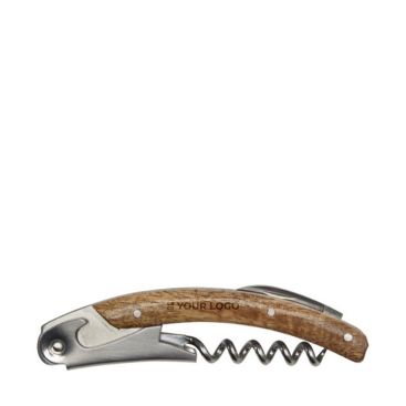 Portabottiglie in legno di acacia con cavatappi abbinato