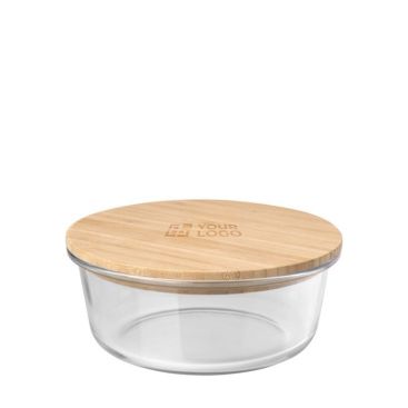 Portavivande in vetro borosilicato con coperchio in bambù 750ml