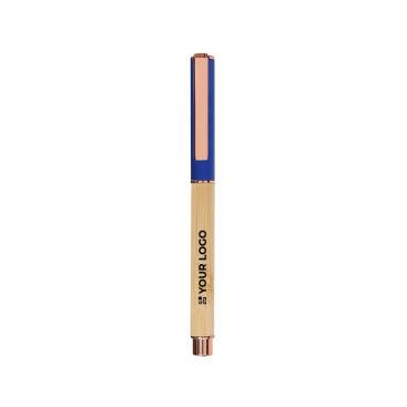 Roller in bambù e alluminio con dettagli in oro rosa e inchiostro blu