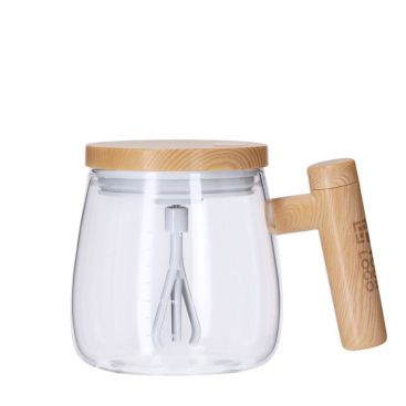 Tazza in vetro borosilicato con tappo e agitatore elettrico 400ml