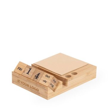 Supporto per cellulare con calendario perpetuo, post-it e portapenne
