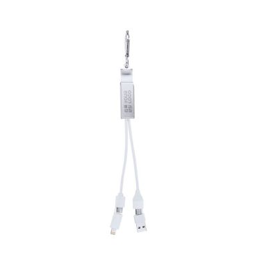 Hub USB d'alluminio riciclato con supporto per cellulare e moschettone