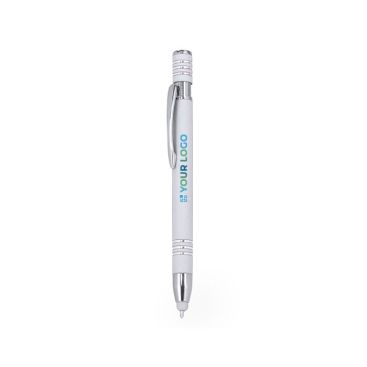 Penna touch in alluminio con meccanismo a pulsante e finitura gommata