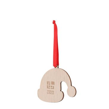 Addobbo in legno a forma di cappello di Natale da appendere