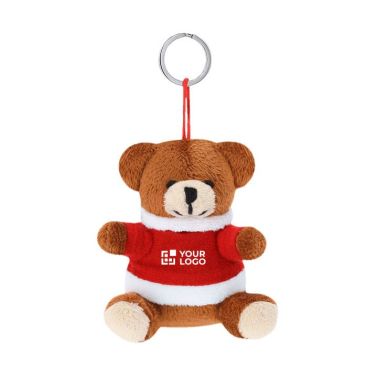 Portachiavi natalizio in peluche a forma di orsetto personalizzabile