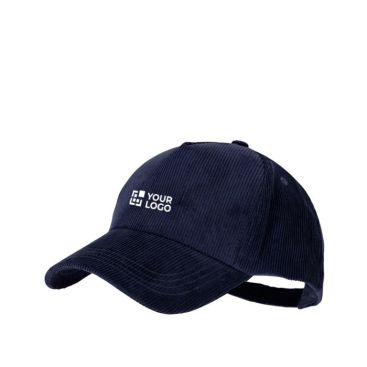 Cappellino 5 pannelli con effetto velluto a coste e chiusura a fibbia