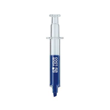 Evidenziatore a forma di siringa trasparente disponibile in 4 colori