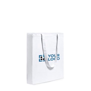 Shopper con manici lunghi e soffietto in 100% cotone da 105 g/m²