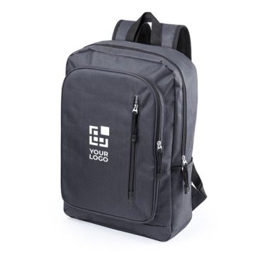 Zaino in poliestere 600D con 2 tasche frontali e una per pc da 15''