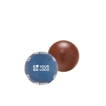 Cioccolatino al latte sferico in confezione singola personalizzata 30g