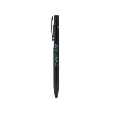 Biro a scatto in alluminio riciclato con finitura opaca inchiostro blu