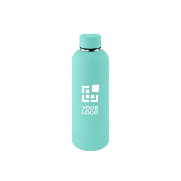 Borraccia a doppia parete in acciaio inox con finitura in gomma 500ml