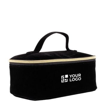 Beauty case promozionale in velluto di poliestere 280 g/m² con manico