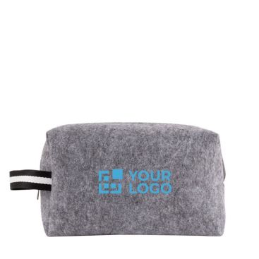 Beauty case in feltro rPET da 360 g/m² con manico laterale bicolore