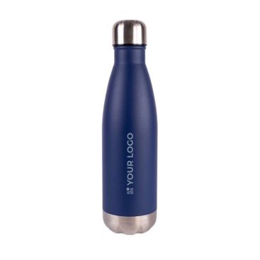 Borraccia in acciaio inox riciclato con base e tappo argentato 500ml