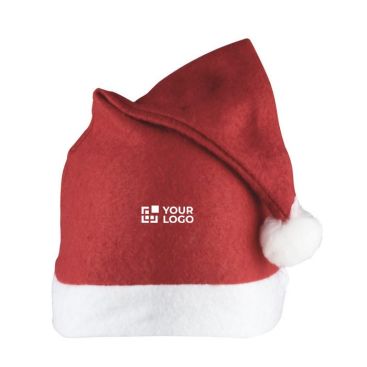 Cappello classico da Babbo Natale in feltro con bordo e pompon bianco