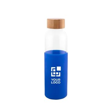 Borraccia in vetro con tappo in bambù e custodia in silicone 500ml
