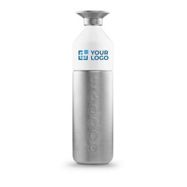 Borraccia sportiva ecologica in acciaio Dopper Steel 1,1l color argento vista area di stampa