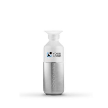 Piccola borraccia ecologica in acciaio Dopper Steel 350ml color argento vista area di stampa