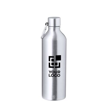 Borraccia d'alluminio riciclato con finitura opaca e moschettone 800ml
