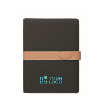 Portadocumenti A4 in rPET con chiusura magnetica e block notes a righe