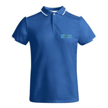 Polo sportiva bicolore da uomo in poliestere 140 g/m² Roly 